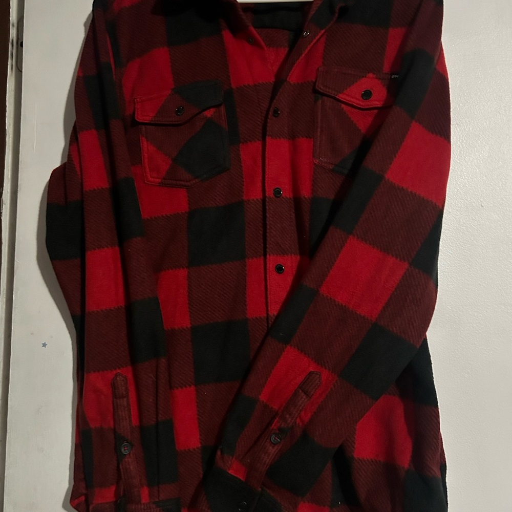 O'Neill Red and Black Checkered Men's Shirt
